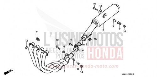 SILENCIEUX D'ECHAPPEMENT CBR600FV de 1997